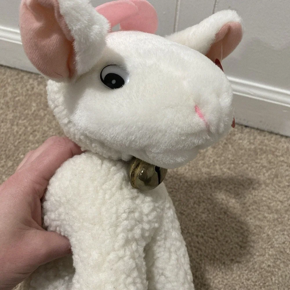 Vintage Sugar Loaf Lamb Sheep Wooly Plush Bell Black Feet 12 in Stuffed Animal - Picture 5 of 10